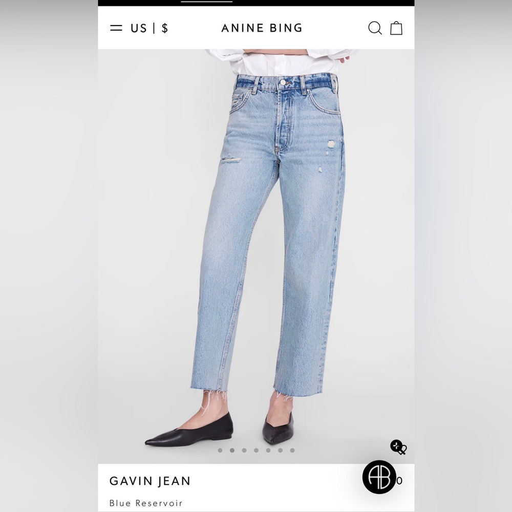 Anine Bing Gavin Light Blue High Rise Distressed Jeans